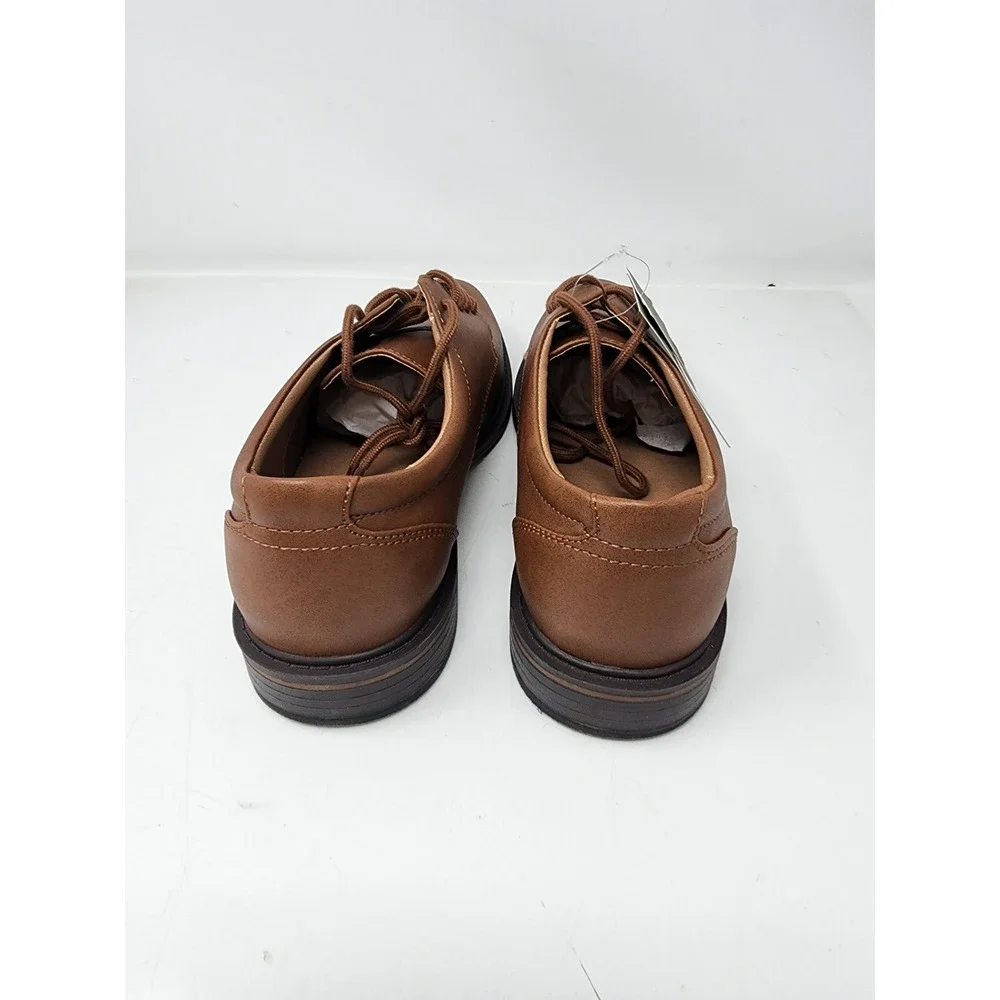 Goodfellow‎ & Co Mens Leo Plain Toe Derby Dress Shoes Brown Faux Leather Size 9